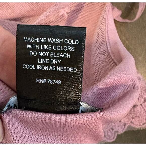 Wet Seal Mesh Overlay Y2K Halter Tank S Pink Fairy Coquette Bloom Dainty Lace - Picture 10 of 11